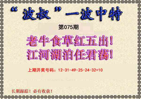 075期波叔一波中特[图]